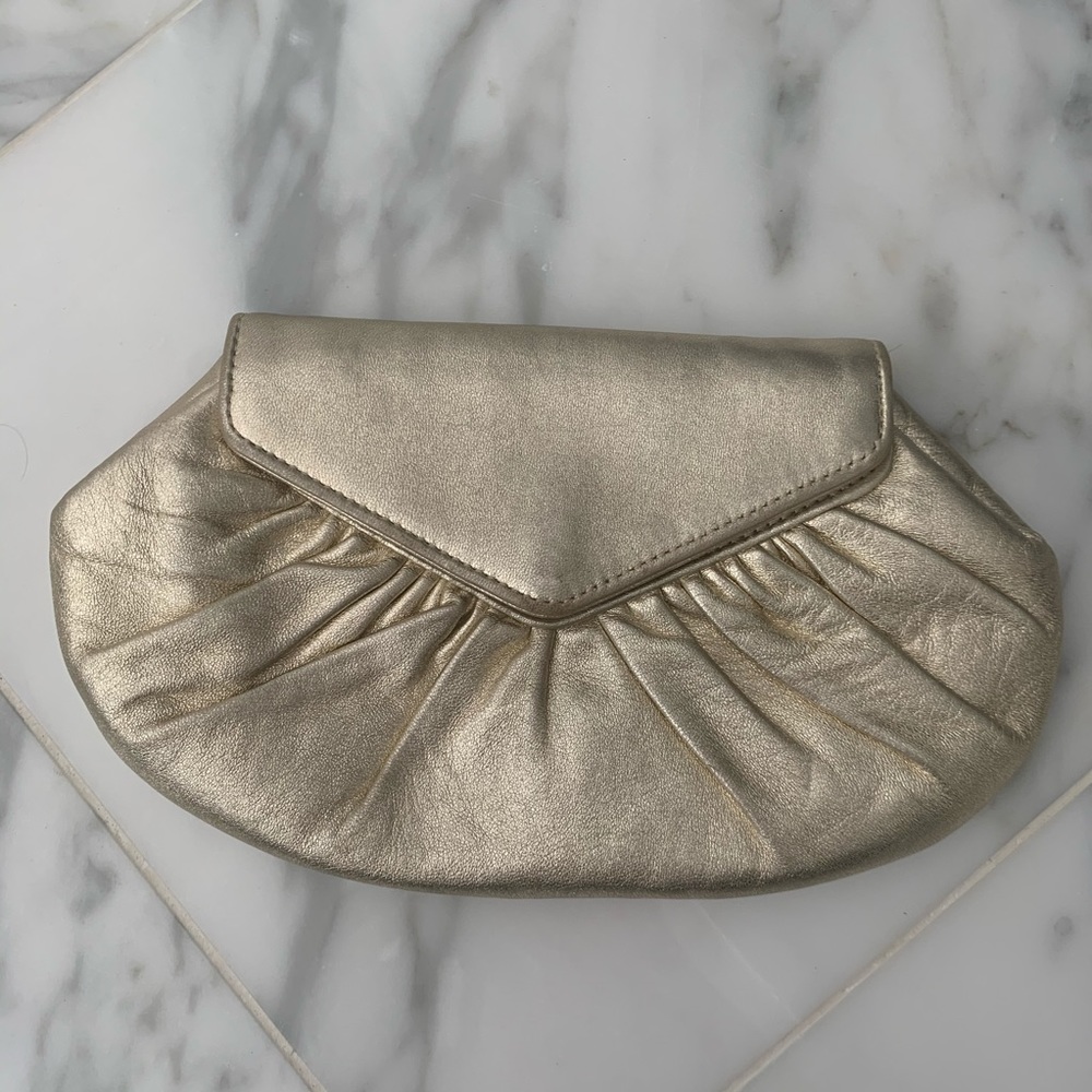 Lauren Merkin Gold clutch